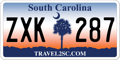 SC license plate ZXK287