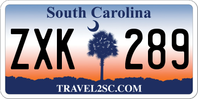 SC license plate ZXK289