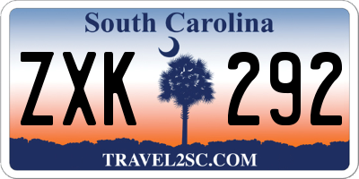 SC license plate ZXK292