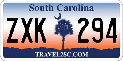 SC license plate ZXK294