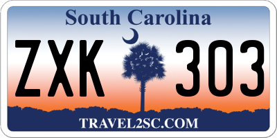 SC license plate ZXK303