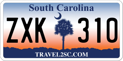 SC license plate ZXK310