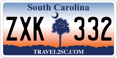 SC license plate ZXK332