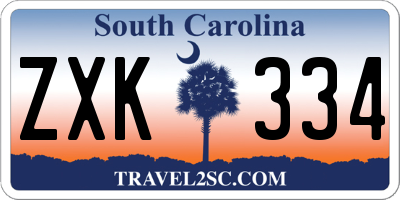 SC license plate ZXK334