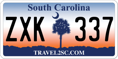 SC license plate ZXK337