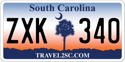 SC license plate ZXK340
