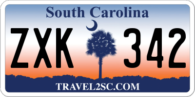 SC license plate ZXK342