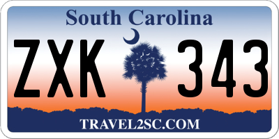 SC license plate ZXK343