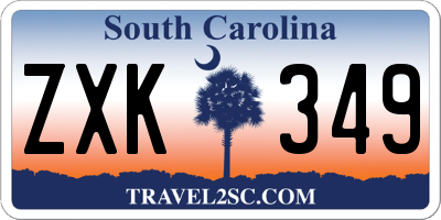 SC license plate ZXK349