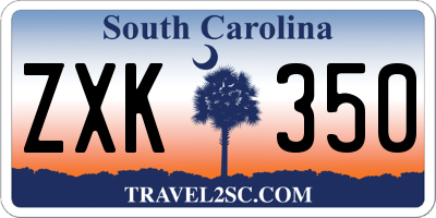 SC license plate ZXK350