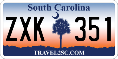 SC license plate ZXK351