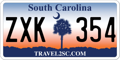 SC license plate ZXK354