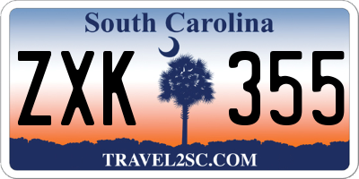 SC license plate ZXK355