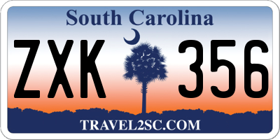 SC license plate ZXK356