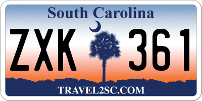 SC license plate ZXK361