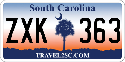 SC license plate ZXK363