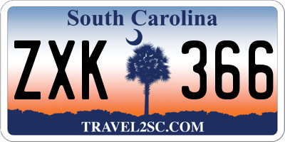 SC license plate ZXK366