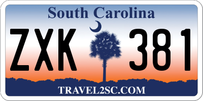 SC license plate ZXK381
