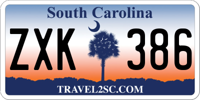 SC license plate ZXK386