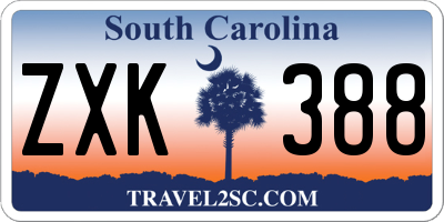 SC license plate ZXK388