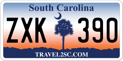 SC license plate ZXK390