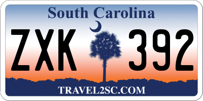 SC license plate ZXK392