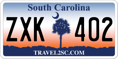 SC license plate ZXK402