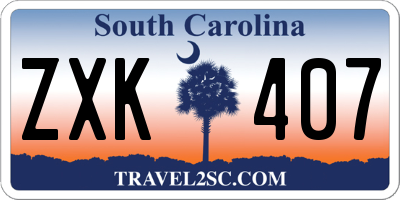 SC license plate ZXK407