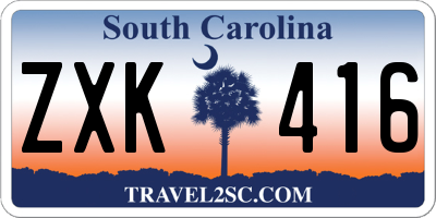 SC license plate ZXK416