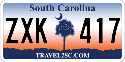 SC license plate ZXK417