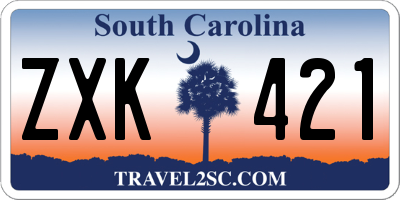SC license plate ZXK421