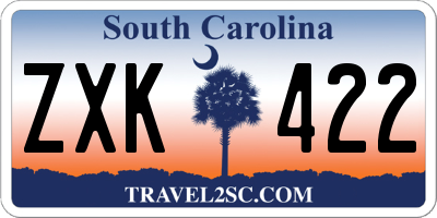 SC license plate ZXK422