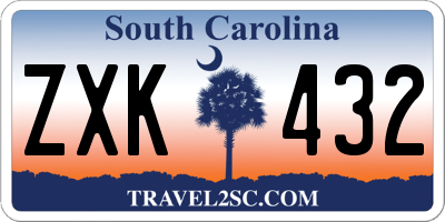 SC license plate ZXK432