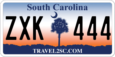 SC license plate ZXK444