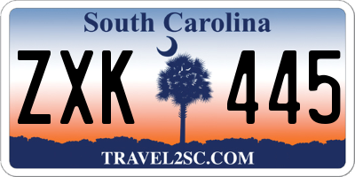 SC license plate ZXK445