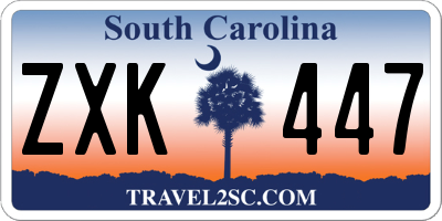SC license plate ZXK447