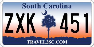 SC license plate ZXK451