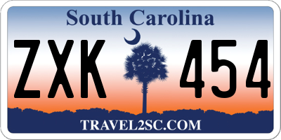 SC license plate ZXK454