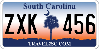 SC license plate ZXK456