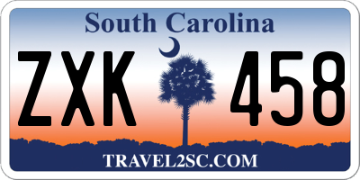SC license plate ZXK458