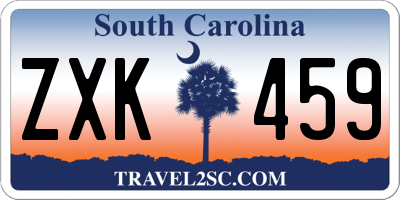 SC license plate ZXK459