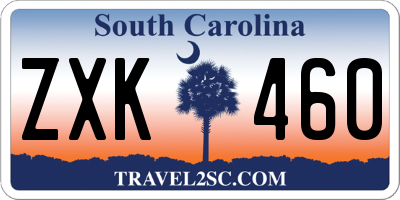 SC license plate ZXK460