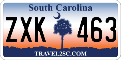 SC license plate ZXK463