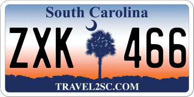 SC license plate ZXK466