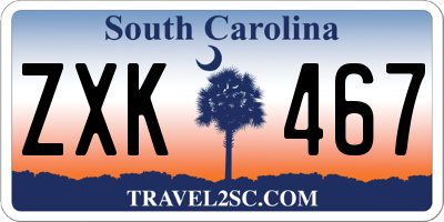 SC license plate ZXK467