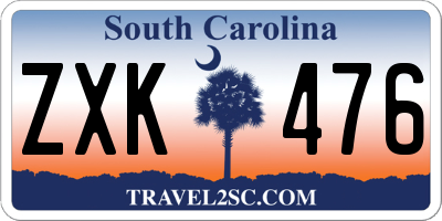 SC license plate ZXK476