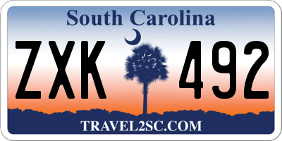SC license plate ZXK492