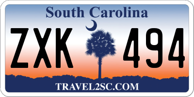 SC license plate ZXK494