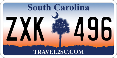 SC license plate ZXK496