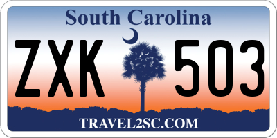 SC license plate ZXK503